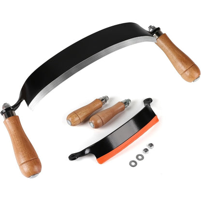Draw Knife Woodworking Tool Curved, 5" 8" 10" Drawknife Debarking Shave Tool with Ergonomic Handle, Wood Bark Stripper for Timber Framing