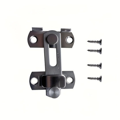 Stainless Steel Door Bolt Lock 180° Flip Latch for Entryways, Bedrooms and Living Spaces, with the Listed Configuration