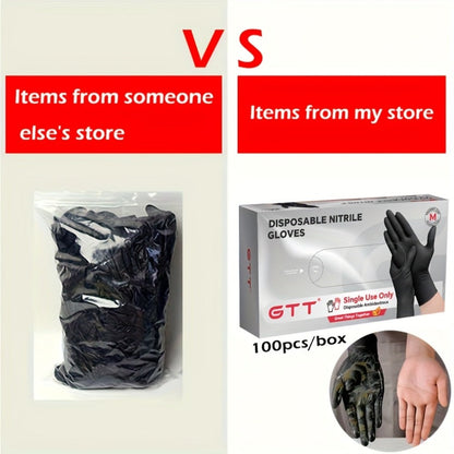Nitrile Disposable Gloves 200 Count, Black Latex-Free Powder-Free Exam Gloves, Touchscreen Compatible