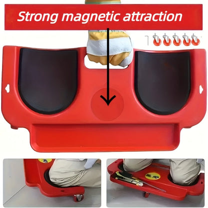 Rolling Knee Pad with Wheels & Built-In Tool Tray – Cushioned Kneeling Platform for Mechanics, Carpenters & Flooring Work