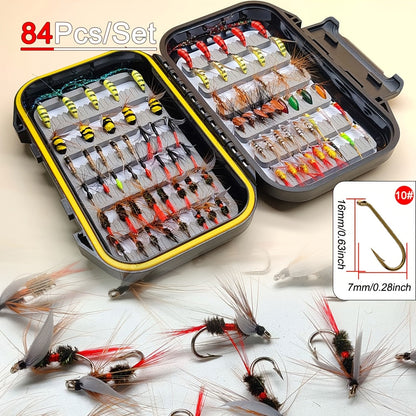 Fly Fishing Flies Kit Hand-Tied Assortment – Dry Flies, Wet Flies, Nymphs & Streamers for Trout, Bass, Salmon | Freshwater & Saltwater |