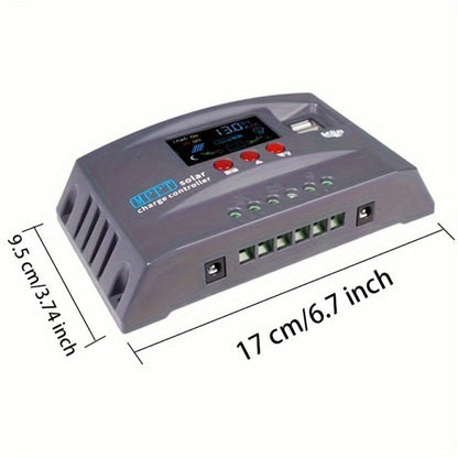 MPPT Solar Charge Controller 12V 24V – 150A/200A Auto-Tracking Solar Panel Regulator with LCD Display, Dual USB Port