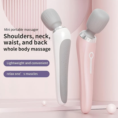 5-Speed USB Rechargeable Handheld Electric Massager Wand, Full Body Vibration Massage for Neck Back