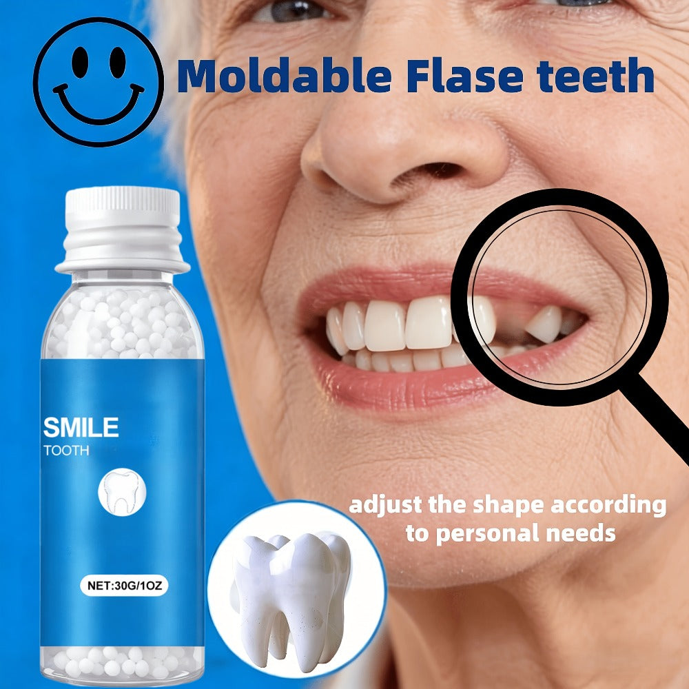 Moldable Fake Teeth Kit for Adults & Seniors, Temporary Dental Veneers Missing Tooth Filling Snap On Teeth