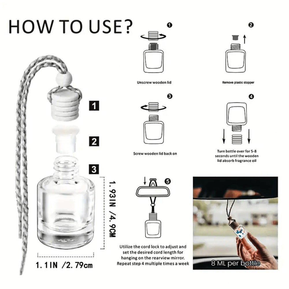 Car Air Freshener X&Y Four-Bottle Hanging Diffuser Gift Set with Eight available Style and Collection Options