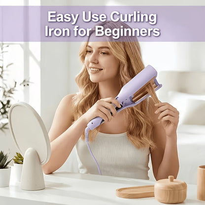 32mm Wave Curling Iron - Women's Hair Curler for Deep Curls & Instant Beach Waves, Professional Salon Styling Tool for All Hair Types