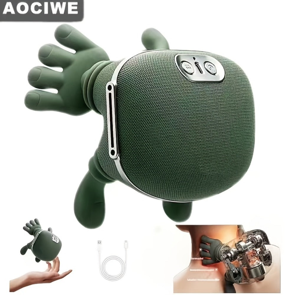 Portable Electric Neck & Shoulder Massager, Japanese-Style Acupressure 3D Kneading with Heat, Deep Tissue for Back