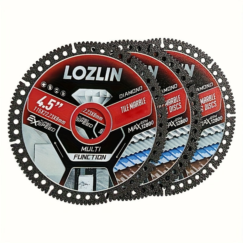Diamond Tile Saw Blade 4.5 Inch Ultra Thin 3 Pack Precision Cutting for Tile Porcelain Marble for Entryways, Bedrooms and Living Spaces