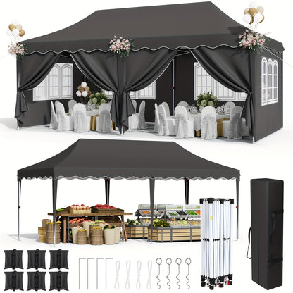 Pop Up Canopy Tent with Sidewalls, Outdoor Party Wedding Backyard for Garden, Patio and Yard Use