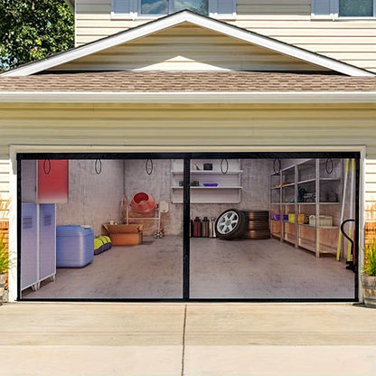 Garage Screen Door Magnetic Closure Mesh Screen for 2-Car Garage, Hands-Free Walk-Through, Weather Resistant Pest Proof Bug Barrier