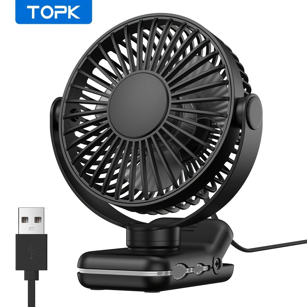 Clip on Fan USB Desk Fan, Brushless Motor Whisper Quiet Portable Mini Fan with Strong Clamp