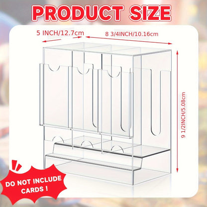 Booster Pack Dispenser Acrylic 3 Slots Clear Display Stand – Trading Card Pack Organizer Rack for Pokemon MTG Yu-Gi-Oh Sports Cards