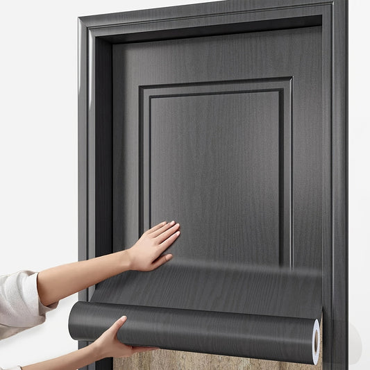 Wood Grain Door Sticker Self-Adhesive Removable Peel & Stick Door Wrap Film Vinyl Decal, for Entryways, Bedrooms and Living Spaces