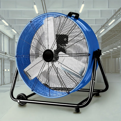Industrial Floor Fan 24 Inch 9000 CFM Drum Fan 3-Speed 360 Degree Tilt with Casters for Entryways, Bedrooms and Living Spaces