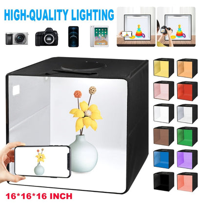LED Photo Studio Light Box Folding Photography Shooting Tent with 12 Color Backdrops for an Everyday Personal Care Routine