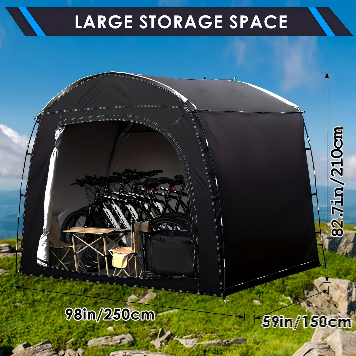 Storage Tent Outdoor Portable Carport for Garden, Patio and Yard Use, with the Listed Configuration