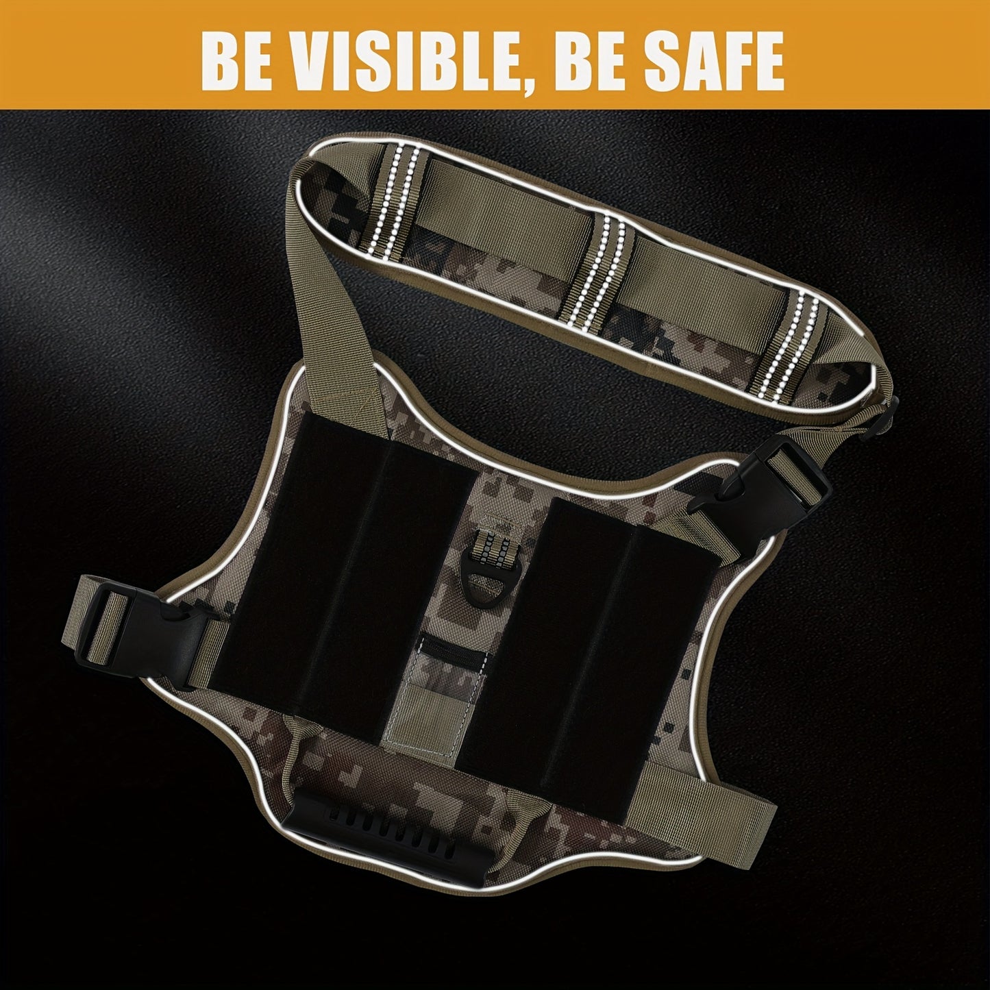 Tactical Dog Harness with MOLLE System & Control Handle Adjustable Reflective No-Pull Service Dog Vest for Walking Training