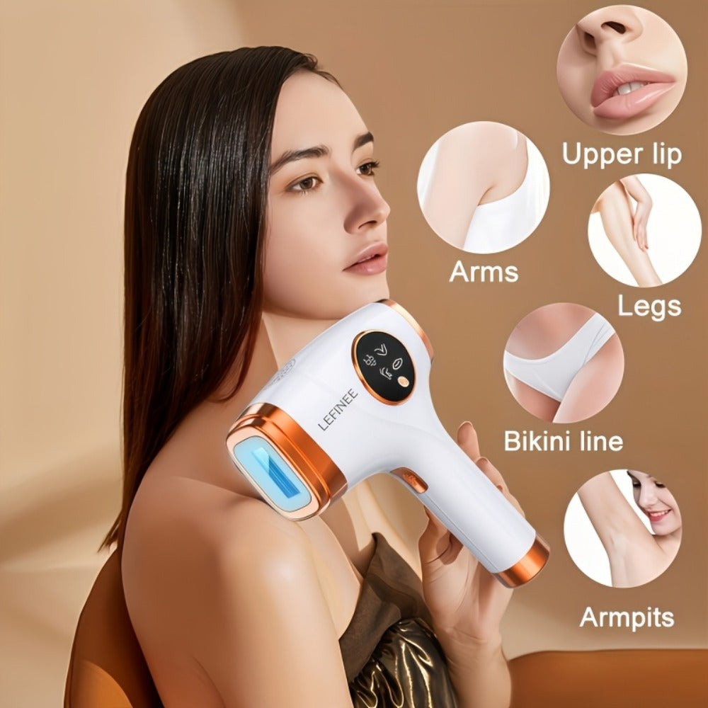 IPL Hair Removal Device 999900 Flashes 3-in-1 At-Home Laser Hair Remover for Women Men for Everyday Face, Beard and Body Grooming
