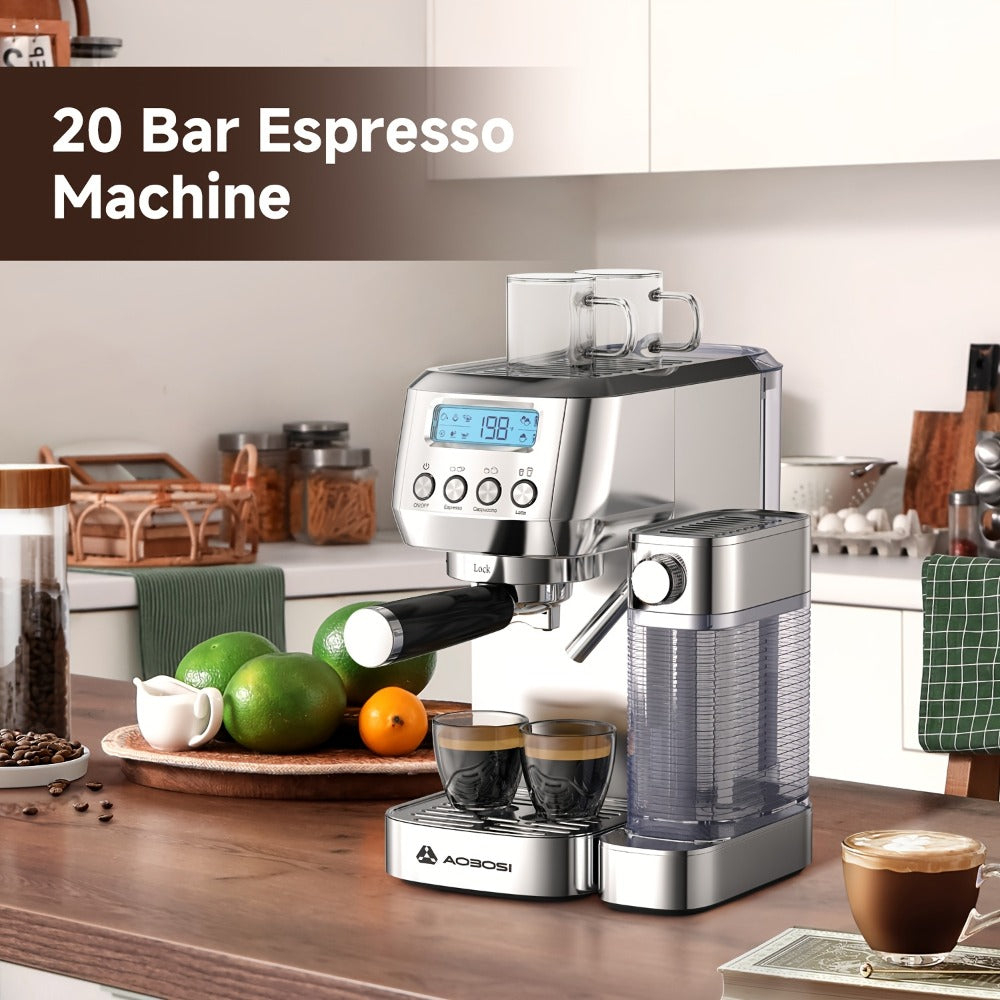Espresso Machine 20 Bar with Milk Frother, Dual Boiler Coffee Maker, Touch Control, Cappuccino & Latte Machine with Dual Wall Filters