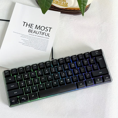 Compact Wired Gaming Keyboard in 61-Key and 68-Key Layouts with Ten Color and Mouse Options