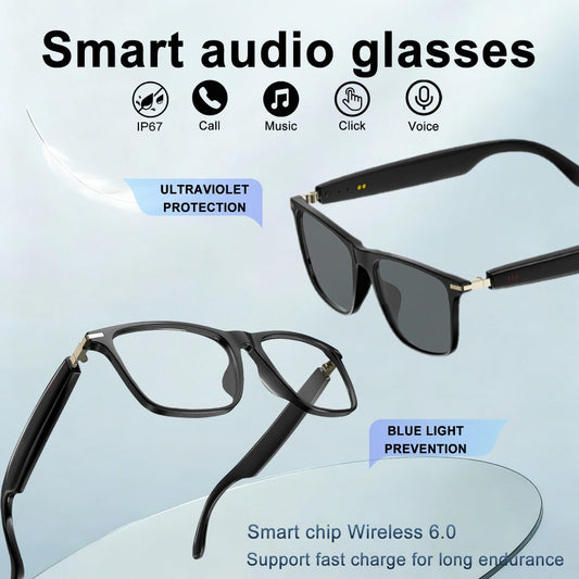 Anti-Blue Light Smart Audio Glasses Bluetooth 5.3 HiFi Open-Ear Wireless Calls Music Anti-UV Lens for an Everyday Personal Care Routine