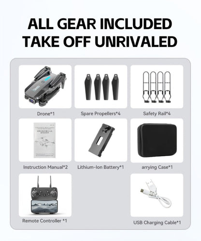 Foldable HD Camera Drone Free Storage Bag USB-C Charging 3D Flips Single or Dual Camera Built-in Screen Remote