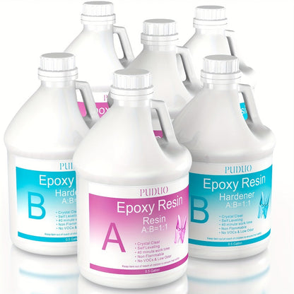 Ultra-Clear Epoxy Resin Kit 1 2 3 Gallon Fast Curing Bubble-Free Non-Yellowing for Entryways, Bedrooms and Living Spaces