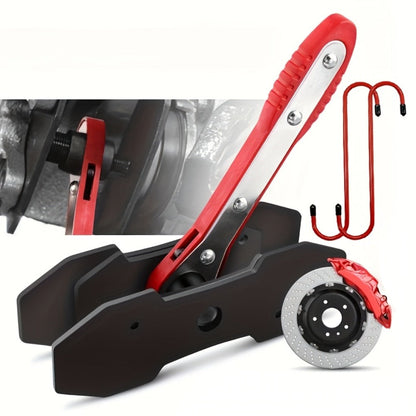Red-Handle Brake Caliper Piston Press with Channel Plates and Two- or Five-Hook Bundles Pictured