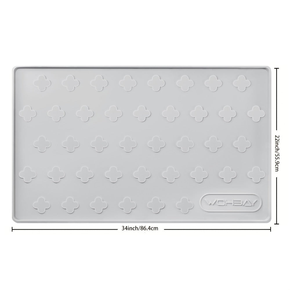 Under Sink Mat Silicone 34" x 22" Undersink Drip Tray Liner for Kitchen Bathroom Cabinet, Holds 2 Gallons