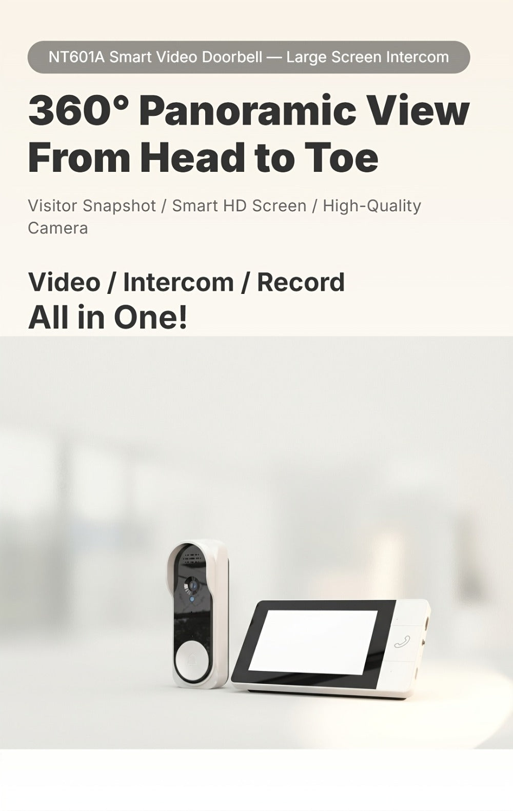 Wireless Security Camera System with Video Doorbell, Indoor Outdoor Surveillance, Long Battery Life