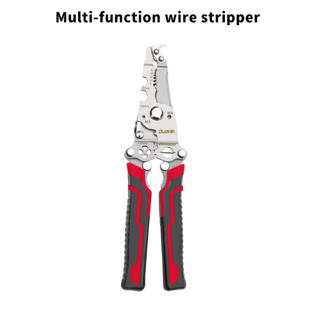 Folding Wire Stripper Multifunctional Pliers Crimping Cutter Tool for Electrician Cable DIY for Entryways, Bedrooms and Living Spaces