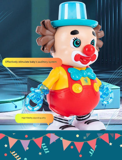 Dancing Clown Toy Doll with Light & Music, Swinging Fidget Toy for Kids Boys & Girls, Funny Weird Halloween Decoration