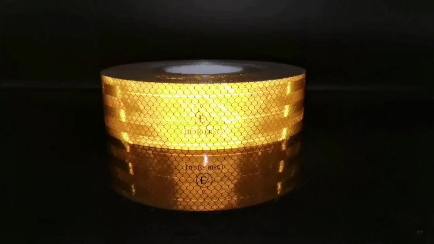 DOT-C2 Reflective Tape 2"x60' High Intensity Prismatic Self-Adhesive Safety Strip – Waterproof Wear-Resistant Ultra Bright for Cars Trucks