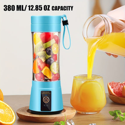12.85-Ounce Six-Blade Slim Portable Blender Cup with Rechargeable Base and Five Color Options