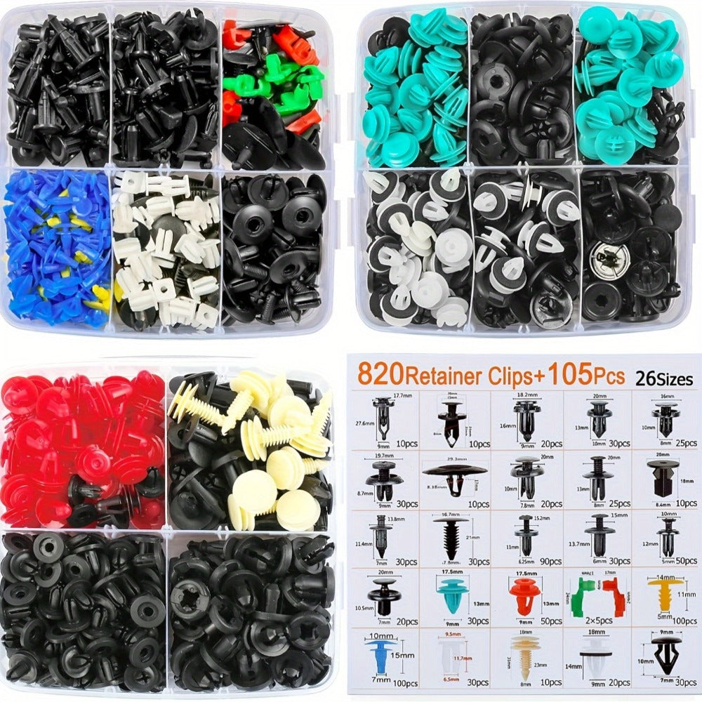 Car Body Fasteners Kit – Snap Rivets, Wing Expansion Screws & Willow Nails, Universal Automotive Retainer Clips for Car Body Panels