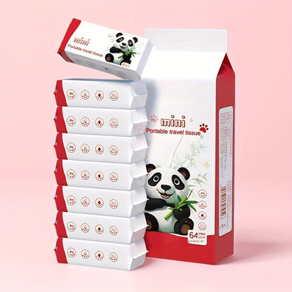 Mini Wet Wipes 64 Count 8 Packs Quick-Drying Cleaning Cloths Cute Animal Design for Travel for Home Cooking, Dining and Outdoor Meals