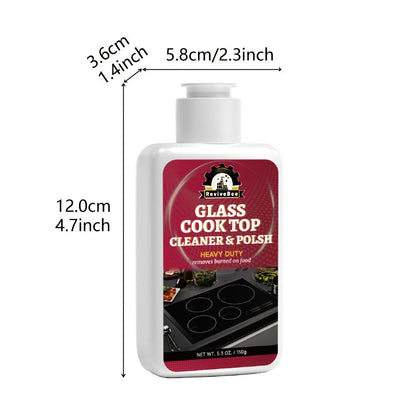 Glass Stovetop Cleaning Paste – Heavy Duty Cooktop Cleaner Cream, Removes Burnt-On Grease, Oil Stains & Food Residue from Stove Tops