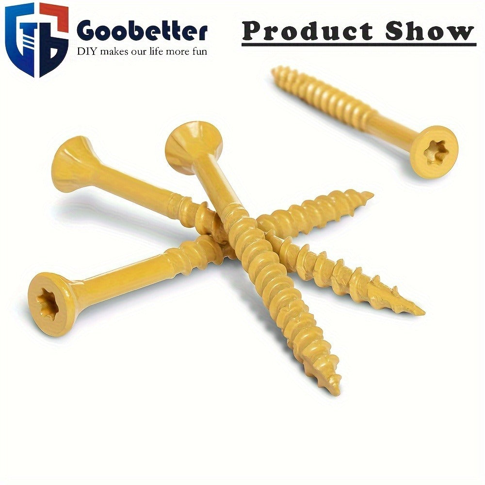 400pcs #10 x 3-1/2" Torx Wood Screws Yellow Ceramic Coating for Entryways, Bedrooms and Living Spaces