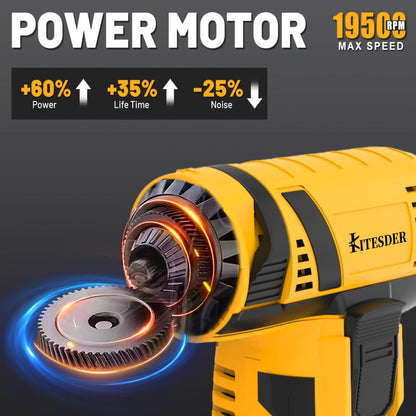 12V Cordless Angle Grinder - 19500 RPM Electric Sander & Polisher for Metal, Wood & Home, Multi-Function Grinding Tool