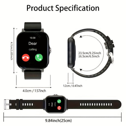 Smartwatch 1.83 Inch Fitness Tracker with Dual TPU Straps, Calling and Multi-Sport Records