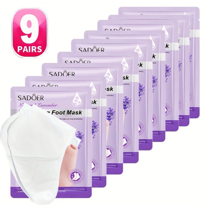 Lavender Foot Mask Socks Deep Hydrating Moisturizing Foot Care Treatment – Soft Smooth Skin, Portable Home Travel Spa
