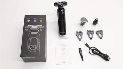 Rotary Shaver for Men 3-in-1 Cordless Rechargeable Electric Razor - Floating Head Wet Dry Shaver