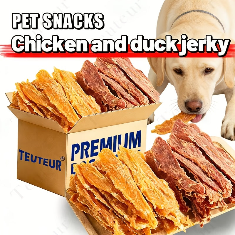 Cat & Dog Treats Chicken Jerky & Duck Jerky Combo – High Protein Grain Free Training Rewards, Dental Chews