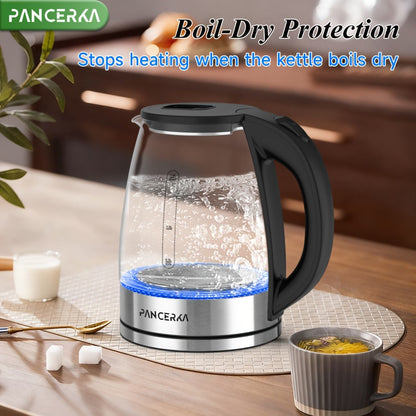Electric Kettle 1000W Auto Shut-Off Stainless Steel Fast Boiling Hot Water Kettle 1.7L for Entryways, Bedrooms and Living Spaces