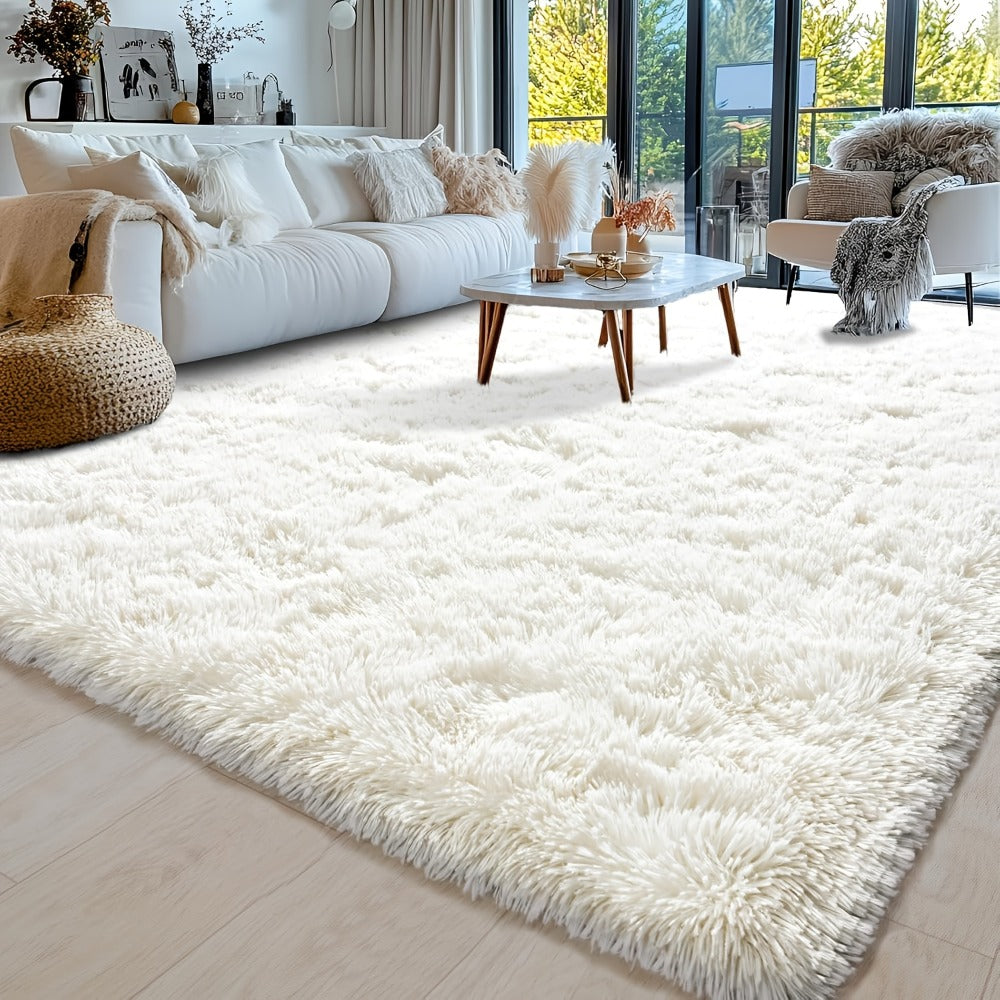 Gradient Color Soft Area Rug – Washable Anti-Slip Shaggy Fluffy Carpet for Living Room & Bedroom | Modern Machine-Made Floor Mat