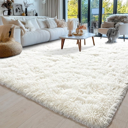 Gradient Color Soft Area Rug – Washable Anti-Slip Shaggy Fluffy Carpet for Living Room & Bedroom | Modern Machine-Made Floor Mat