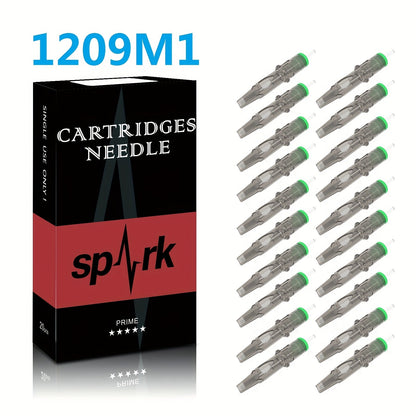 Tattoo Cartridge Needles with SPARK Label, 20-Piece Box and 24 Retained RL RS CM M1 Model Choices