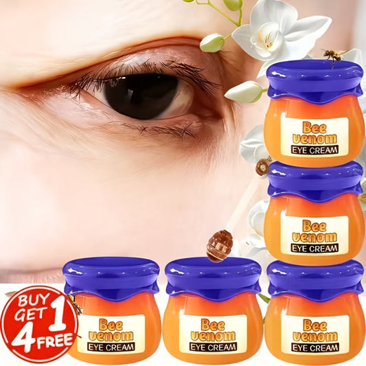 ROZINO Bee Venom and Honey Eye Cream Five-Pack in Small Cosmetic Jars with Coordinated Blue Lids