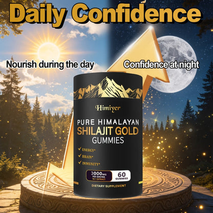 Himalayan Shilajit Golden Gummies with Panax Ginseng Ginger Tribulus 10:1 Extract for Bath Time, Home Spa and Personal Care