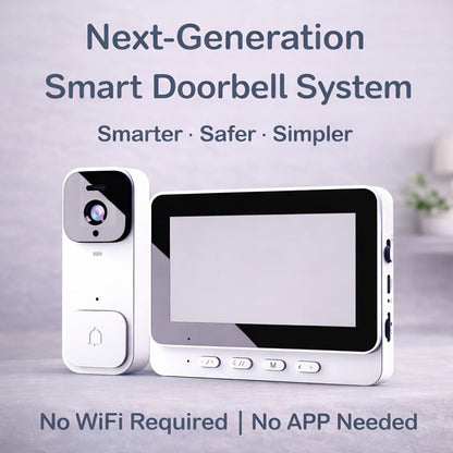 Smart Video Doorbell Wireless Touchscreen Display, Motion Detection 2-Way Audio Local Storage No Subscription